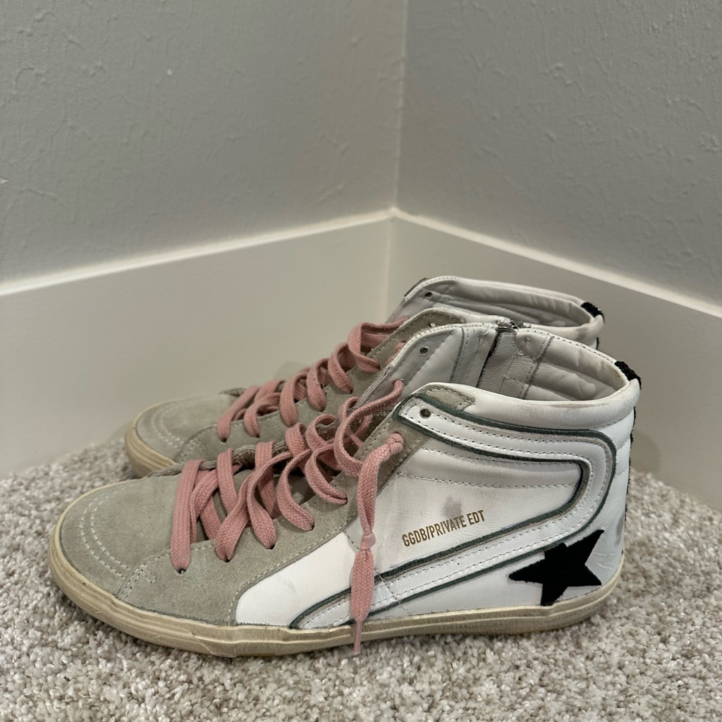 Golden Goose Mid-Top Leather Sneakers - Size 39